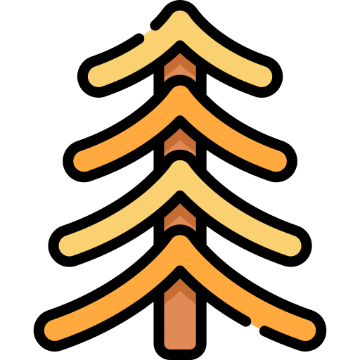 suche drzewo Kawaii Lineal color ikona