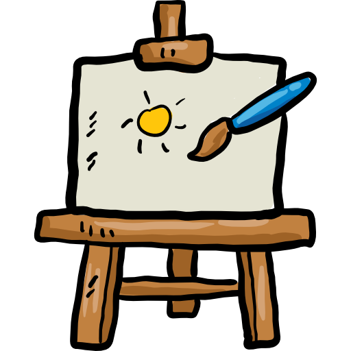 Easel Hand Drawn Color icon