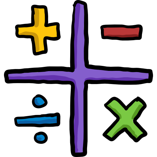 matematyka Hand Drawn Color ikona