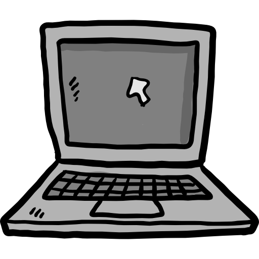 computer portatile Hand Drawn Color icona