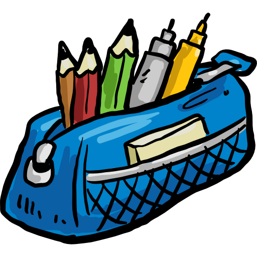 Pencil case Hand Drawn Color icon