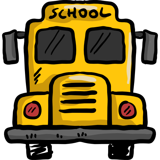 autobús escolar Hand Drawn Color icono