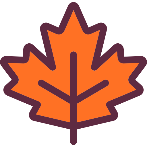 Maple leaf Detailed Rounded Lineal color icon