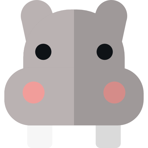 hipopotam Basic Rounded Flat ikona
