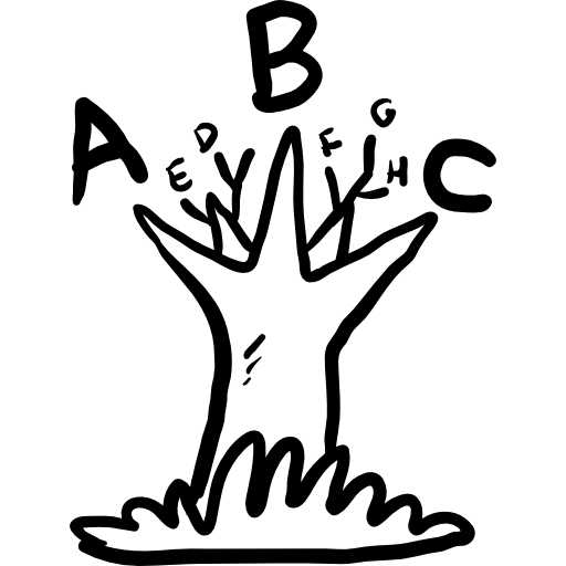 alfabeto Hand Drawn Black icona