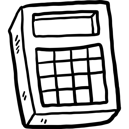 calcolatrice Hand Drawn Black icona