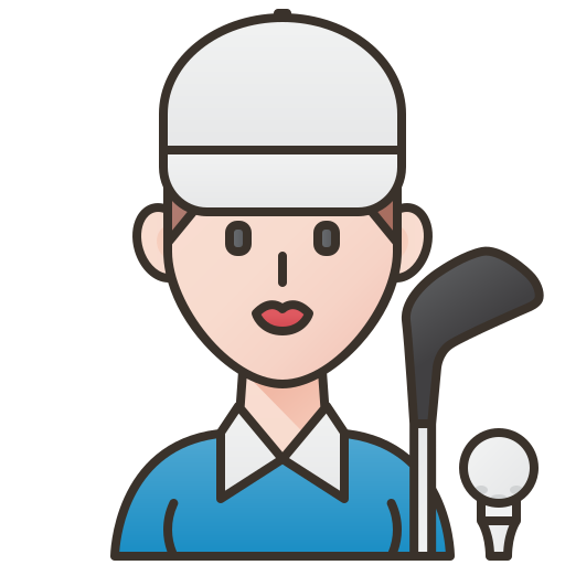 golfspieler Amethys Design Lineal Color icon