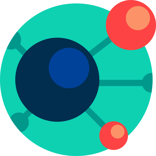 molécule Detailed Flat Circular Flat Icône