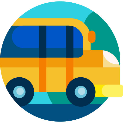 schoolbus Detailed Flat Circular Flat icoon