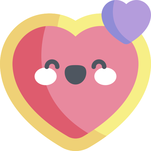 Corazón Kawaii Flat icono
