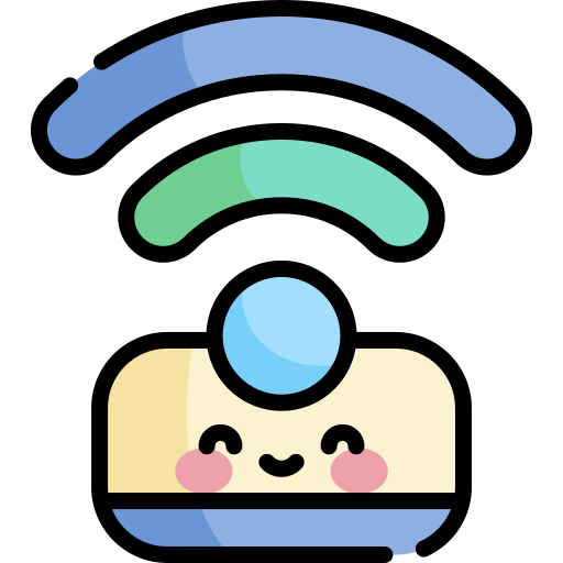 Wifi Kawaii Lineal color icono