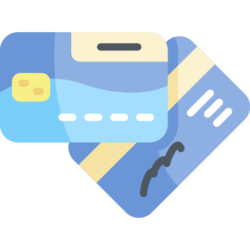 Tarjeta de crédito Kawaii Flat icono