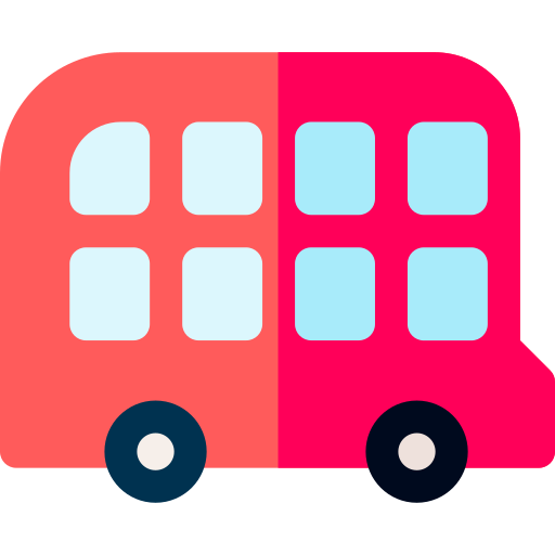 Двухэтажный автобус Basic Rounded Flat иконка