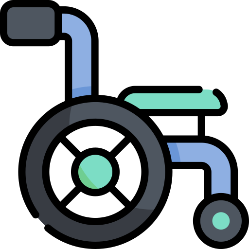 Wheelchair Kawaii Lineal color icon