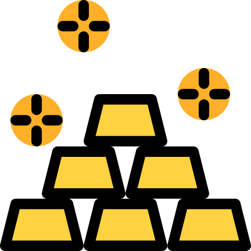 Lingotes de oro Generic Outline Color icono