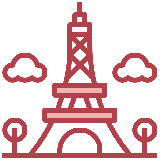 Eiffel tower Surang Red icon
