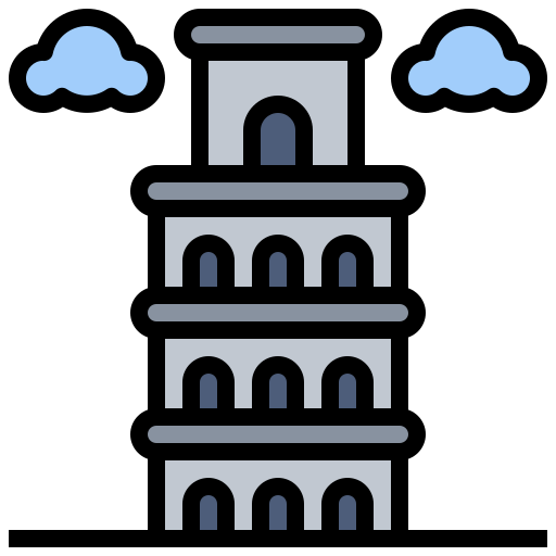 scheve toren van pisa Surang Lineal Color icoon