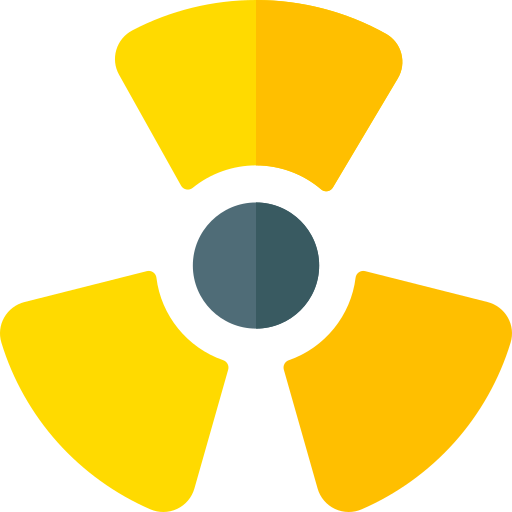 nucléaire Basic Rounded Flat Icône