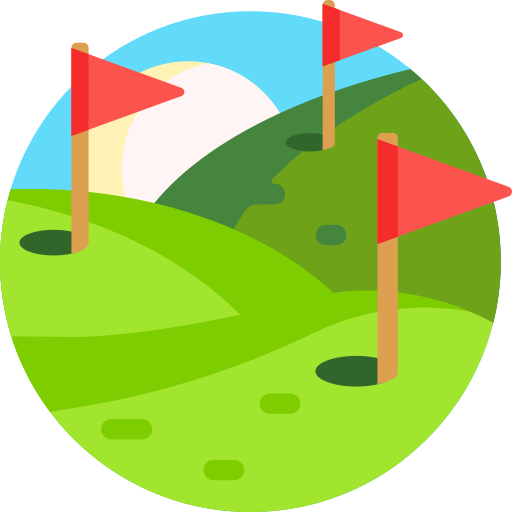 Campo de golfe Detailed Flat Circular Flat Ícone