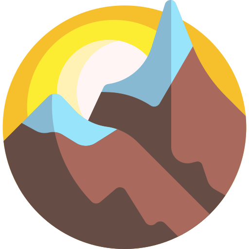 montagne Detailed Flat Circular Flat icona