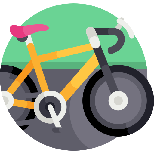 Bicicleta Detailed Flat Circular Flat icono