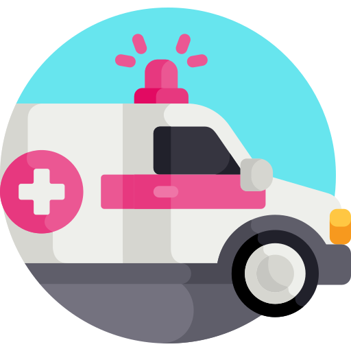 Ambulancia Detailed Flat Circular Flat icono