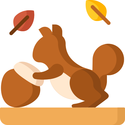 eichhörnchen und eichel Special Flat icon