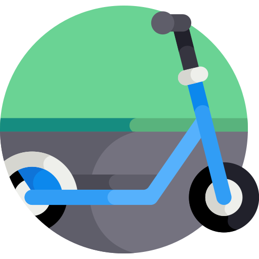 Kick scooter Detailed Flat Circular Flat icon