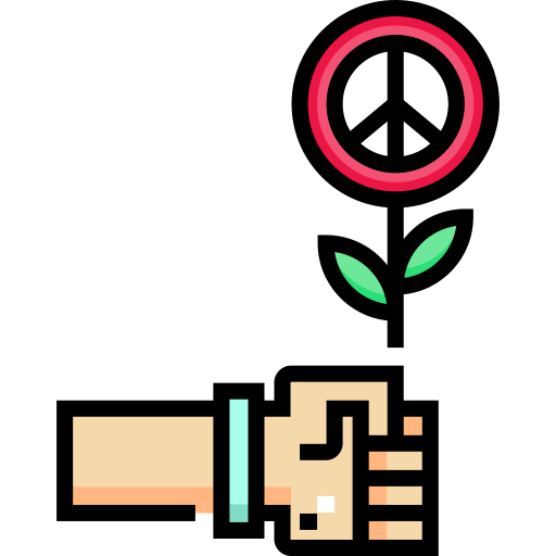 Peace Detailed Straight Lineal color icon