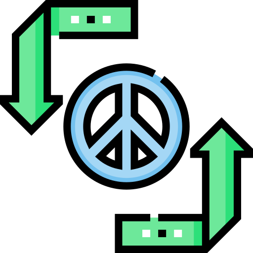 Peace sign Detailed Straight Lineal color icon