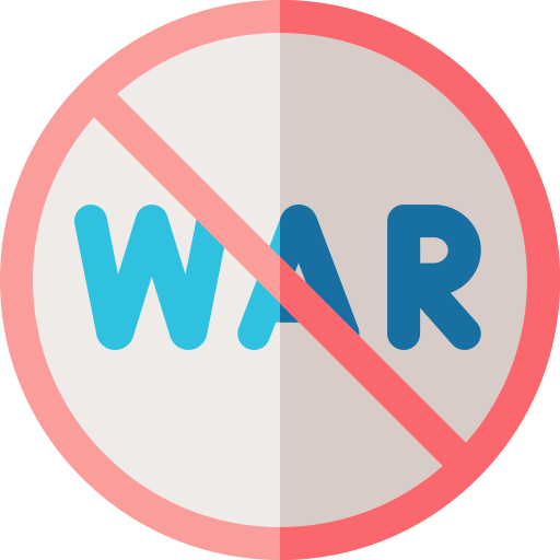 No a la guerra Basic Rounded Flat icono