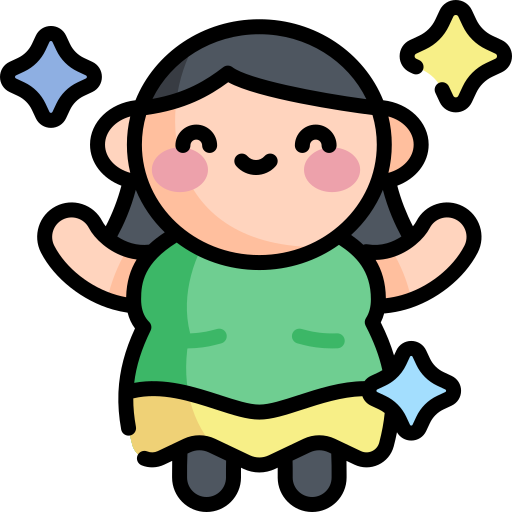 여자 Kawaii Lineal color icon