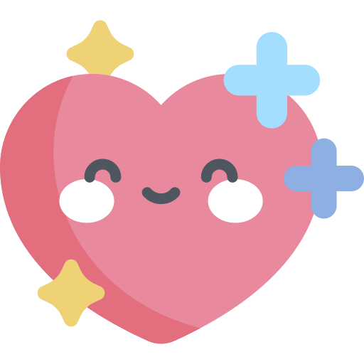 Corazón Kawaii Flat icono