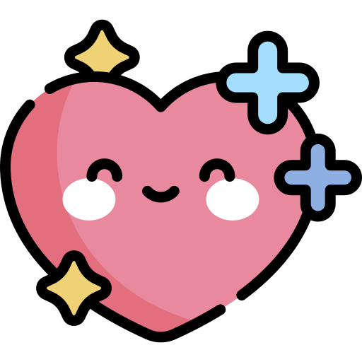 Сердце Kawaii Lineal color иконка