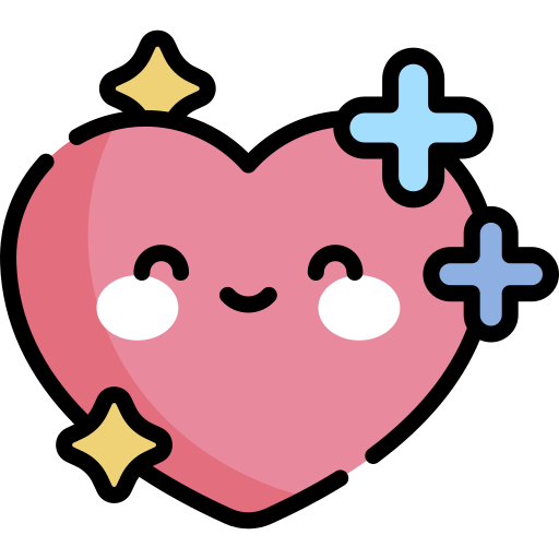 심장 Kawaii Lineal color icon