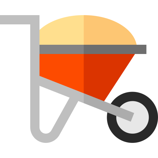 Wheelbarrow Basic Straight Flat icon