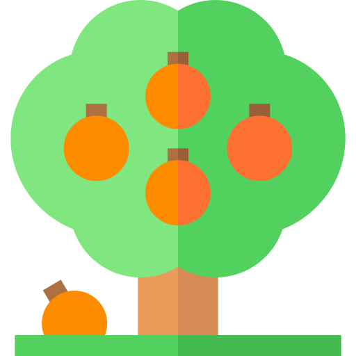 albero di arance Basic Straight Flat icona