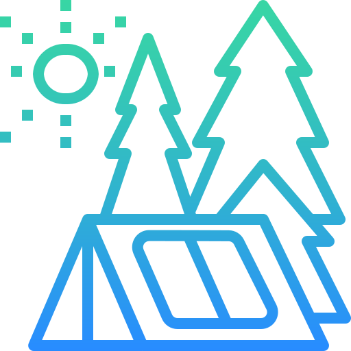 Camping Winnievizence Outline gradient icon