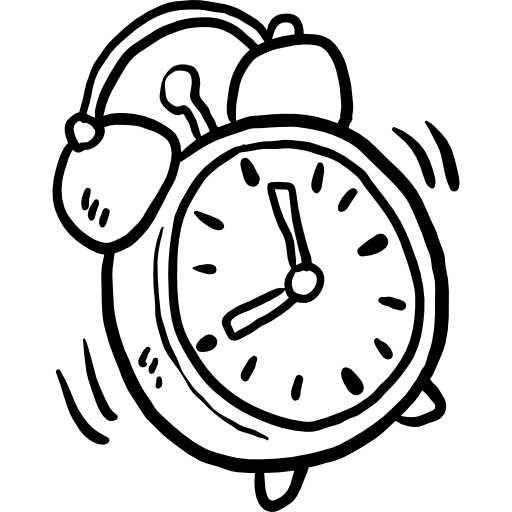 Alarm clock Hand Drawn Black icon