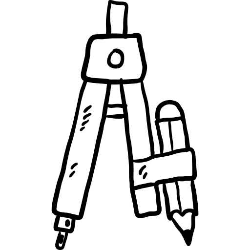 kompass Hand Drawn Black icon