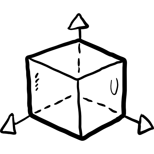 cube Hand Drawn Black Icône