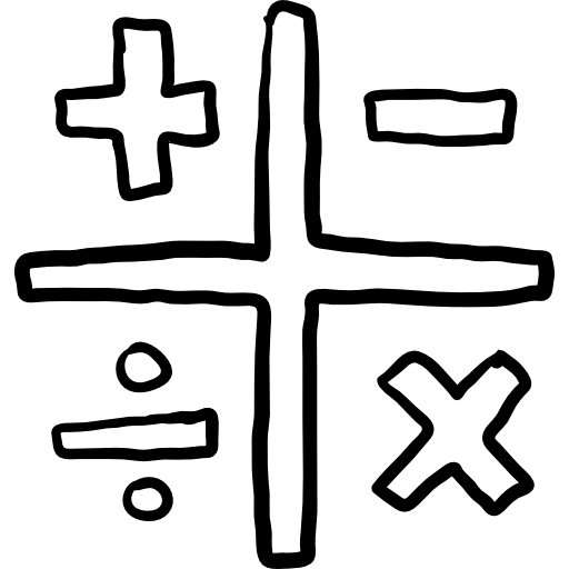matematyka Hand Drawn Black ikona