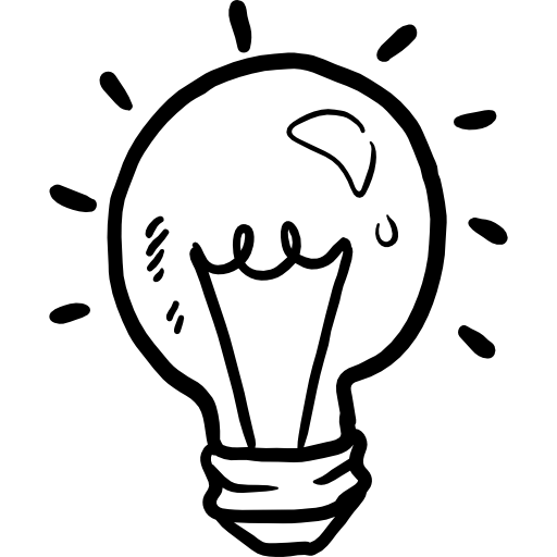 Light bulb Hand Drawn Black icon