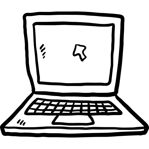 Laptop Hand Drawn Black icon