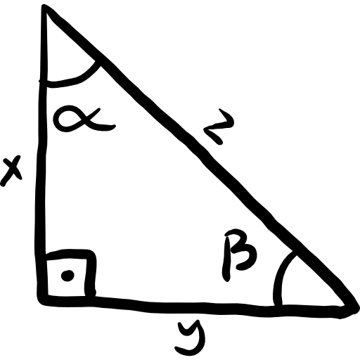 triângulo reto Hand Drawn Black Ícone