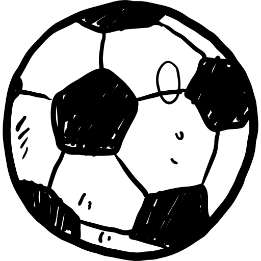 fußball Hand Drawn Black icon