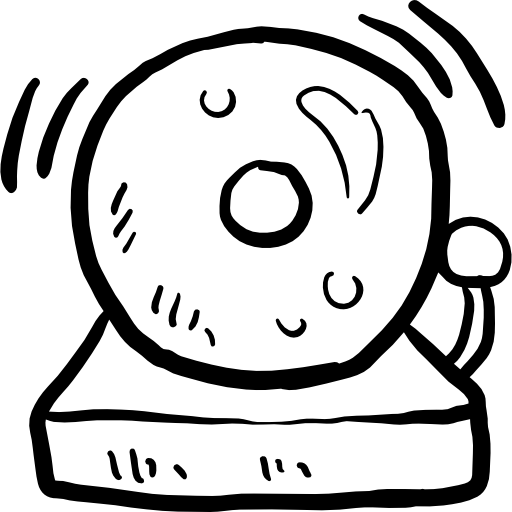 campanella della scuola Hand Drawn Black icona