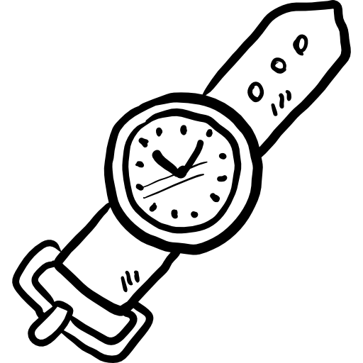 reloj Hand Drawn Black icono