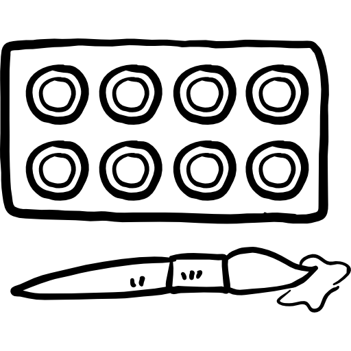 acuarela Hand Drawn Black icono