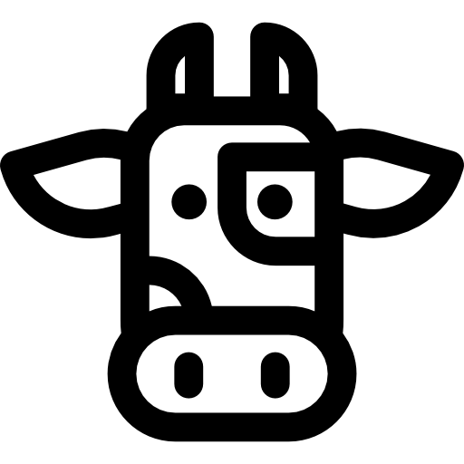 vaca Basic Rounded Lineal icono